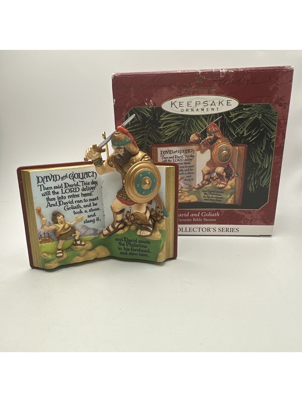 1999 Hallmark Keepsake Ornament David & Goliath Bible Stories Christmas Tree